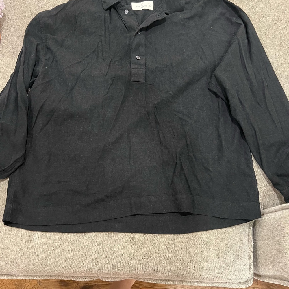Abercrombie & Fitch Black Polo Relaxed Fit